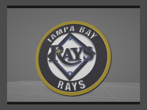 Tampa Bay Rays MLB Logo Keychan Shield Printable and renderable 3D-printmodel