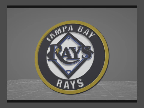Tampa Bay Rays MLB Logo Keychan Shield Printable and renderable 3D Print Model