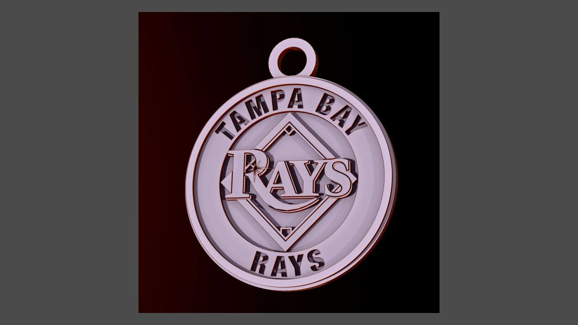 Tampa Bay Rays MLB Logo Keychan Shield Printable and renderable 3D Print Model .c4d .max .obj .3ds .fbx .stl .blend 
