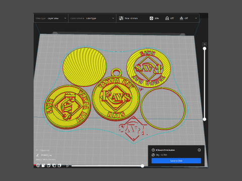 Tampa Bay Rays MLB Logo Keychan Shield Printable and renderable 3D-printmodel