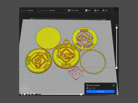 Tampa Bay Rays MLB Logo Keychan Shield Printable and renderable 3D Print Model