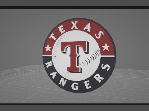 Texas Rangers MLB Logo Keychan Shield Printable and renderable 3D Print Model