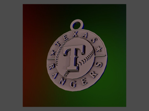 Texas Rangers MLB Logo Keychan Shield Printable and renderable 3D Print Model