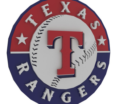 Texas Rangers MLB Logo Keychan Shield Printable and renderable 3D Print Model