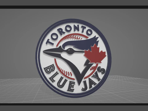 Toronto Blue Jays MLB Logo Keychan Shield Printable and renderable 3D Print Model