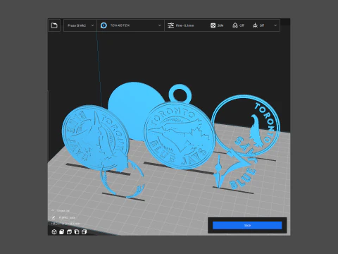 Toronto Blue Jays MLB Logo Keychan Shield Printable and renderable 3D Print Model