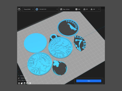 Toronto Blue Jays MLB Logo Keychan Shield Printable and renderable 3D Print Model