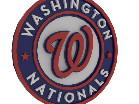 Washington Nationals MLB Logo Keychan Shield Printable and renderable 3D 프린트 모델