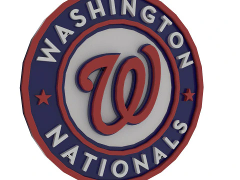 Washington Nationals MLB Logo Keychan Shield Printable and renderable 3D Print Model
