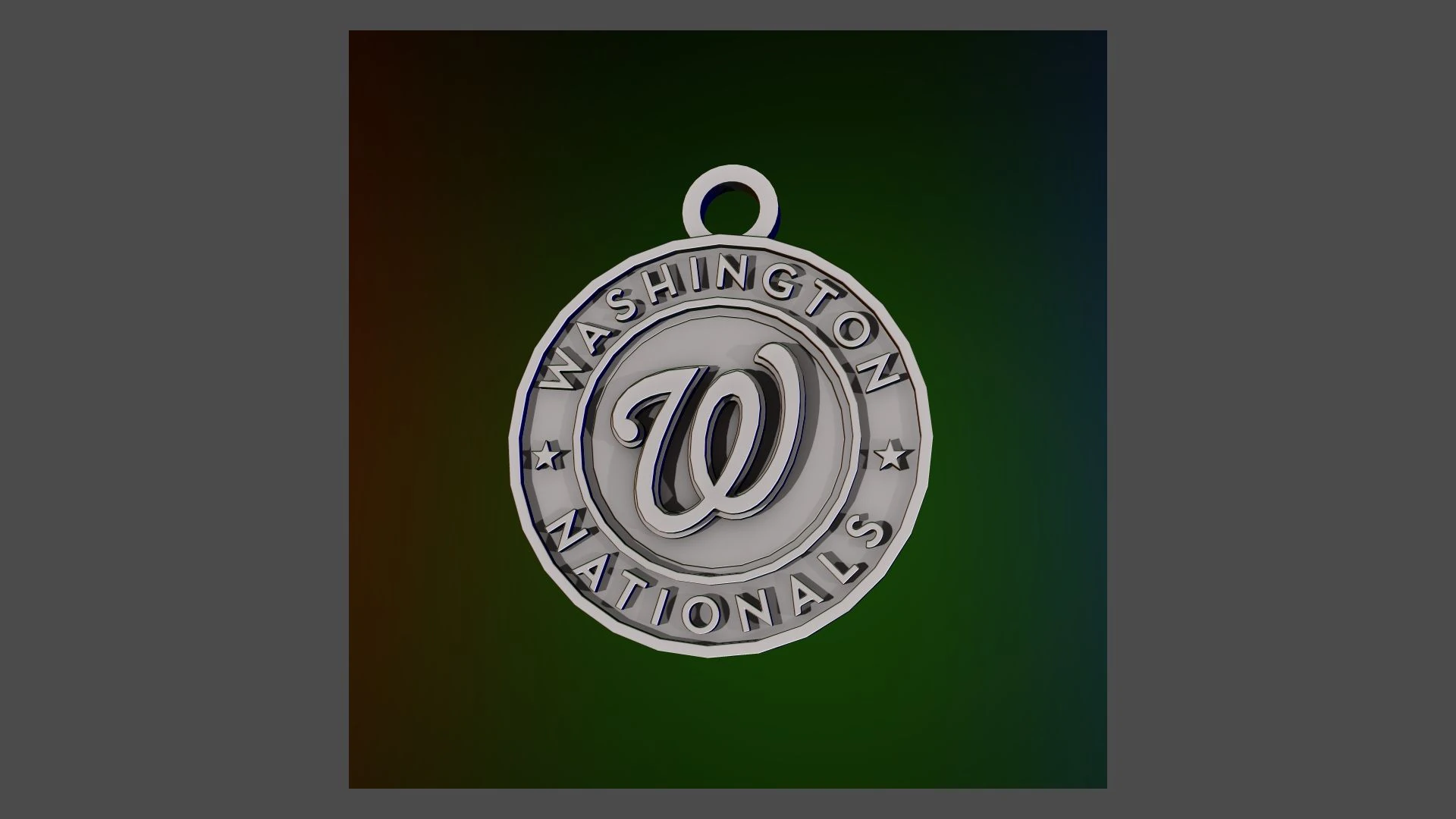 Washington Nationals MLB Logo Keychan Shield Printable and renderable 3D Print Model .c4d .max .obj .3ds .fbx .stl .blend 