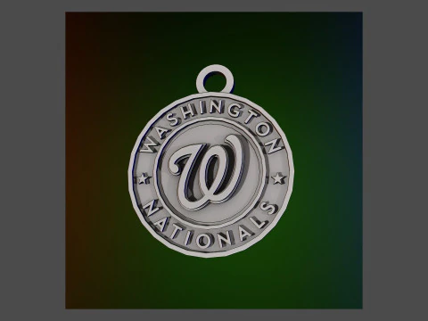 Escudo Keychan do logotipo da MLB do Washington Nationals para impressão e renderização Modelo de Impressão 3D