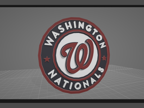 Washington Nationals MLB Logo Keychan Shield Printable and renderable 3D 프린트 모델