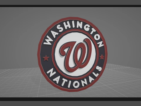 Washington Nationals MLB Logo Keychan Shield Printable and renderable 3D Print Model