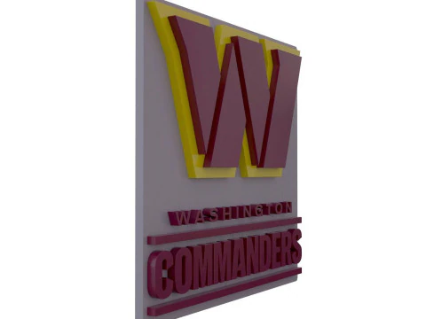 Washington Commanders nfl Logo Shield Printable and Renderable 3D Print Model