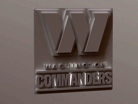 Washington Commanders nfl Logo Shield Printable and Renderable 3D Print Model