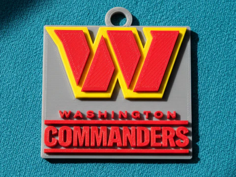 Washington Commanders NFL-Logo-Schild zum Ausdrucken und Rendern 3D Druckmodell