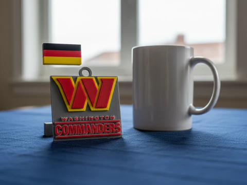 Washington Commanders nfl Logo Shield Printable and Renderable 3D Print Model