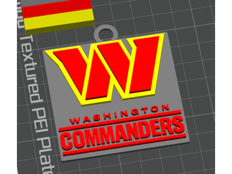 Washington Commanders nfl Logo Shield Printable and Renderable 3D Print Model