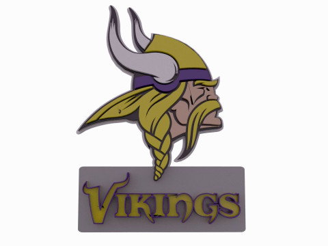 Vikings Logo Shield Printable and Renderable 3D Print Model