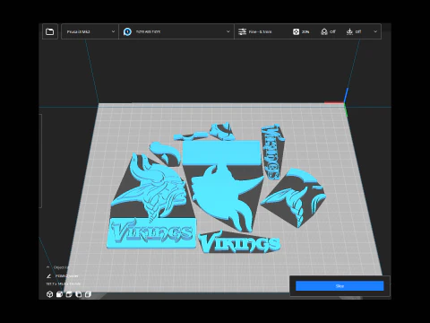 Vikings Logo Shield Printable and Renderable 3D Print Model