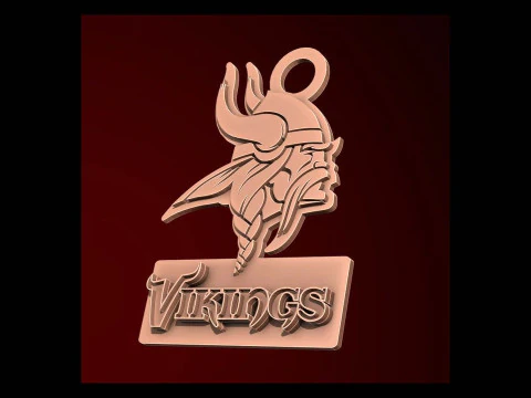 Vikings Logo Shield Printable and Renderable 3D Print Model