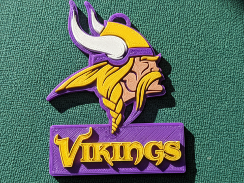 Vikings Logo Shield Printable and Renderable 3D Print Model