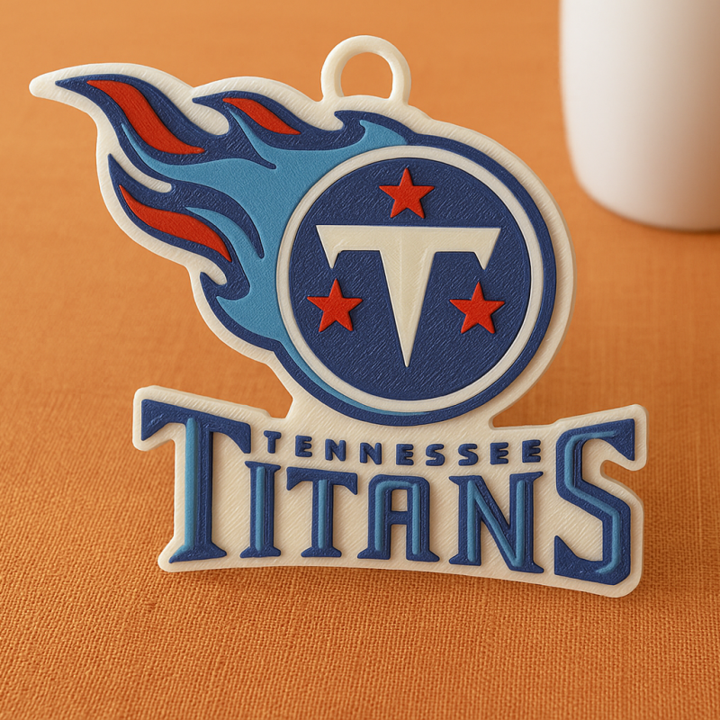 Titans Logo Shield Printable Keychain and Renderable 3D printmodel .c4d .max .obj .3ds .fbx .stl .blend 