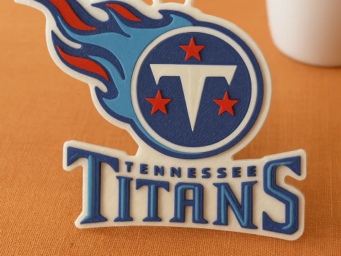 Titans Logo Shield druckbarer Schl&uuml;sselanh&auml;nger und renderbar 3D Druckmodell