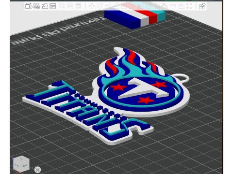 Titans Logo Shield Printable Keychain and Renderable 3D printmodel