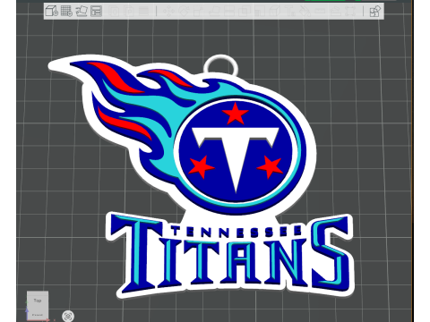 Titans Logo Shield Printable Keychain and Renderable 3D printmodel