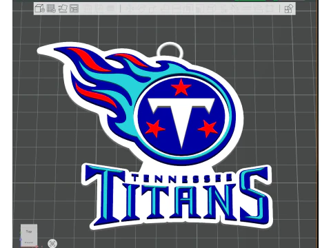 Titans Logo Shield Printable Keychain and Renderable 3D Print Model