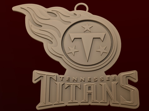 Titans Logo Shield Printable Keychain and Renderable 3D printmodel
