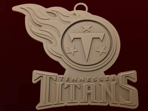 Titans Logo Shield Printable Keychain and Renderable 3D Print Model