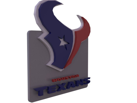 Texans Logo Shield Printable and Renderable 3D Print Model