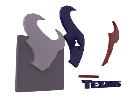 Texans Logo Shield Printable and Renderable 3D Print Model