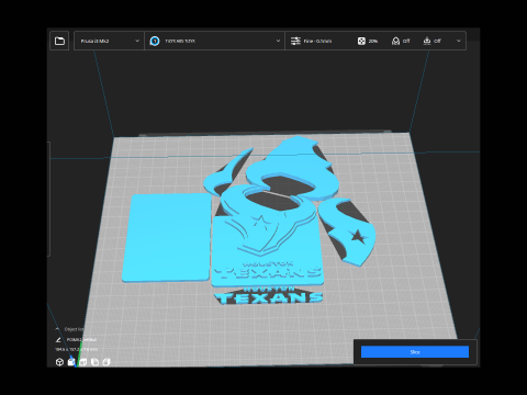 Texans Logo Shield Printable and Renderable 3D Print Model