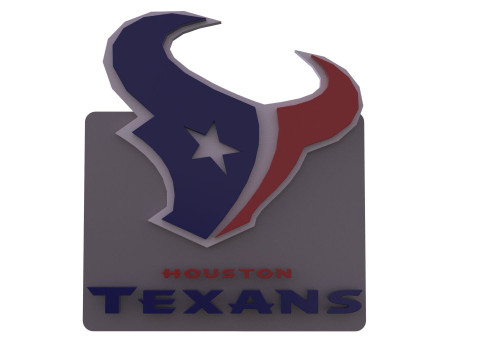 Texans Logo Shield Printable and Renderable 3D Print Model