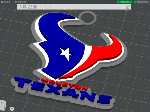 Texans Logo Shield Printable and Renderable 3D Print Model