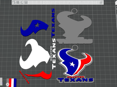 Texans Logo Shield Printable and Renderable 3D Print Model