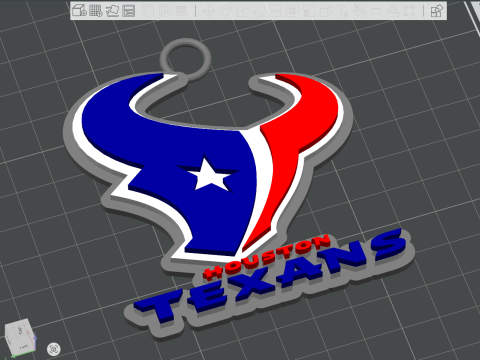 Texans Logo Shield Printable and Renderable 3D Print Model