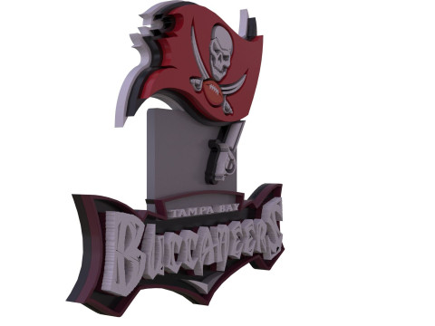 Tampa Bay Buccaneers Logo Shield Printable and Renderable Modèles 3D en vedette