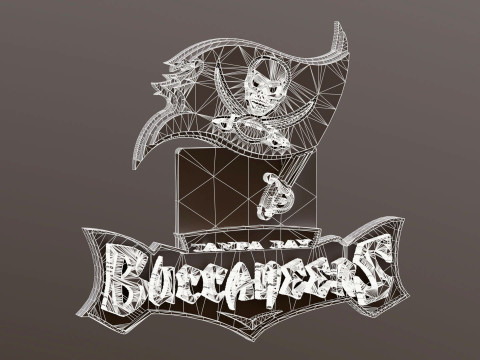 Tampa Bay Buccaneers Logo Shield Printable and Renderable Modèles 3D en vedette