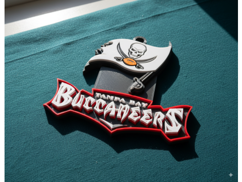 Tampa Bay Buccaneers Logo Shield Printable and Renderable Model Cetak 3D
