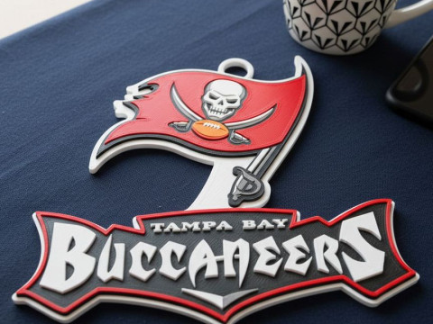 Tampa Bay Buccaneers Logo Shield Printable and Renderable Modello di stampa 3D