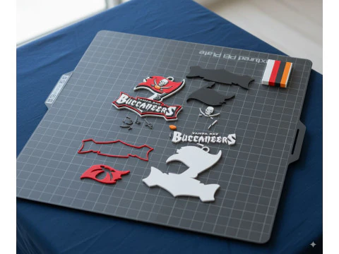 Tampa Bay Buccaneers Logo Shield Printable and Renderable 3D Print Model