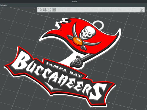 Tampa Bay Buccaneers Logo Shield Printable and Renderable 3D Print Model