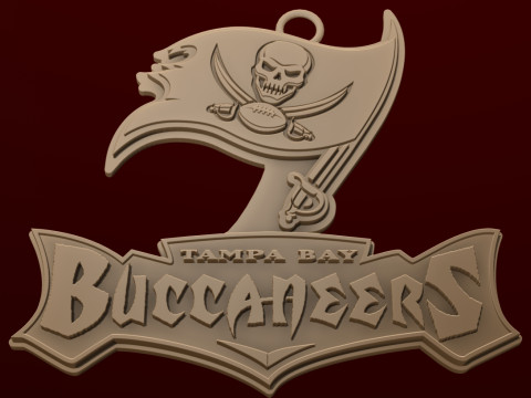 Tampa Bay Buccaneers Logo Shield Printable and Renderable 3Dプリントモデル