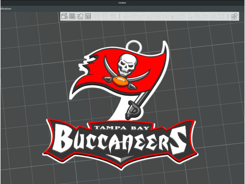 Tampa Bay Buccaneers Logo Shield Printable and Renderable 3Dプリントモデル