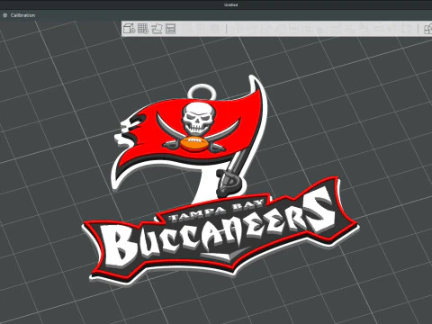 Tampa Bay Buccaneers Logo Shield Printable and Renderable 3D Print Model