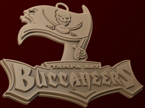 Tampa Bay Buccaneers Logo Shield Printable and Renderable 3D Print Model